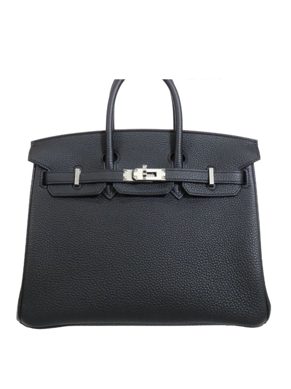 Hermes Birkin 25 Black Silver Togo Handbag